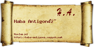 Haba Antigoné névjegykártya